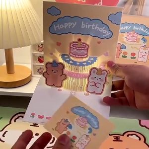 3D Music Birthday Card Light Greeting Card Creative 3D Greeting Card For Birthday Gift
