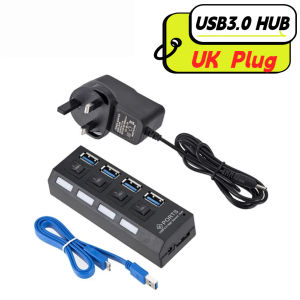 High Speed USB 3.0 HUB Multi Ports USB Hub Computer Splitter with Switch and LED Lamp USB 2.0 Extention Adapter for PC Laptop