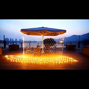 Lampu Jala Jaring LED Warm White dan Rainbow Light Jala dekorasi Lampu Jaring Pesta Natal Dekorasi