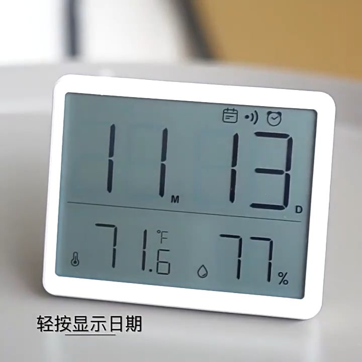 LCD ดิจิตอลอิเล็กทรอนิกส์ตัววัดอุณหภูมิความชื้น Monitor ตารางนาฬิกาปลุก ...