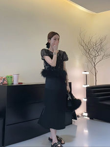 เสื้อกั๊กผ้าตาข่ายปักลูกไม้สไตล์ฝรั่งเศสย้อนยุคสำหรับผู้หญิง ฤดูร้อน 2025 เสื้อตัวบนสไตล์เกาหลี ทรงตรง แขนสั้น คอตั้ง