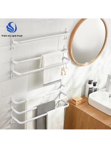 Kệ Treo Khăn Tắm Đa Tầng Màu Trắng Dễ Lắp Đặt Nhôm