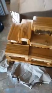 ⭐ส่งฟรี⭐ PTKโต๊ะหมู่บูชาไม้สัก หมู่ 9 หน้า 4 65*35*สูง45 ซม. รวมฐาน [งานไม้สัก] สีเคลือบเงา 🔥พร้อมส่ง🔥