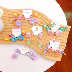 Cute Butterfly Knot Hair Ties for Girls Color Collision Flower Sashes No Damage to Hair Adorable Dopaamine Hair Accessories