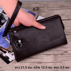 กระเป๋าหนังแท้ทรงถุงมือสำหรับผู้ชาย ความจุขนาดใหญ่ สไตล์ลำลอง กระเป๋าสะพายข้างแบบเกาหลี กระเป๋าถือแบบปิดซิป กระเป๋าใส่ธนบัตร