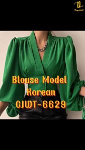 CJWT-6629 TINO TINO Korean Long Sleeve Crop Top Blouse Atasan Lengan Balon Panjang shakila/atasan wanita lengan balon premium