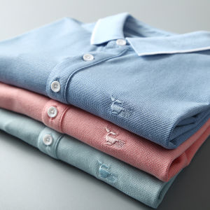 Business Casual Short Sleeve POLO Shirt Embroidered Casual Turn-down Collar Bottoming T-shirt Summer Season Regular Fit