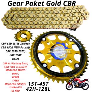 GEAR SET GIR PAKET CBR 150R  MEGAPRO FACELIFT 4 6 Lubang LED CBX STREETFIRE SONIC VERZA GL NEW OLD