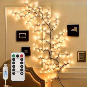 YESPERY 1.6M Willow Vine String Light Outdoor Waterproof Fairy Light 8 Lighting Modes For Wall Balcony Garden DIY Decorations