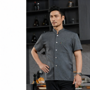 FAYILANG | Breathable Ice Silk Chef Uniform Short Sleeve Logo Printing