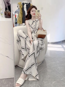 QFN | Glamorous High-End Print Top and Wide Leg Pants Set