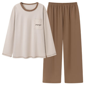 Bộ đồ ngủ nam dài tay MiiOW vải cotton dáng rộng thoải mái - mùa thu