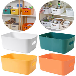 3 Sizes Household Sundries Storage Box Plastic Box Portable Desk Storage Basket Bin Desktop Organizer
