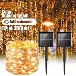 (Buy 1 Get 1) Outdoor Solar Light LED 7M 12M 22M 32M Holiday Christmas Party Garden Waterproof Lights 50LED 100LED 200LED 300LED
