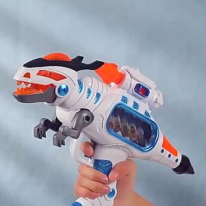 Đồ Chơi súng Khủng Long Phát Âm Thanh Gầm Gừ Có Đèn Hình Ảnh Chạy Tự Động Trên Lưng Khủng Long Pin Tặng kèm