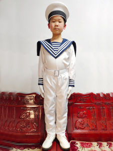 Kids Small Navy Sailor Suit Long Sports Meeting Chorus Clothing Men and Women Matching Performance Wear Sailor Uniform Suit