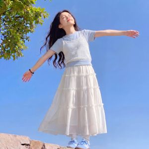 ZIRUIBABA | Summer Fashion Faux Two-piece Dress Set