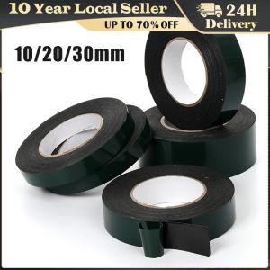 10M/Roll Green Film Black Double Sided Tape Strong Self Adhesive Sponge Strip PE Foam Tape Multifunctional 10/20/30mm Width