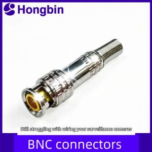 Bộ 2 Đầu Nối BNC Không Cần Hàn Q9 Nam Và Nữ Dành Cho Camera Giám Sát Cáp Tín Hiệu Video Đồng 75-3