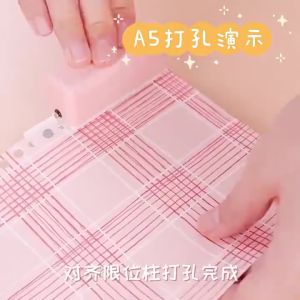6 Hole Mini Hole Puncher Handheld Plastic Round Hole Scrapbooking Notebook Diary Planner Craft Office School Supplies