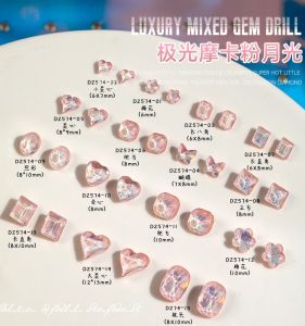K9 Glowing Maca Powder Nail Polish with Super Shiny Crystal Rhombus Design Nail Art Jewelry Suitable for Any Skin Type