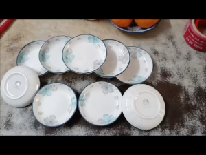 BỘ 10 DĨA NHỎ GỐM SỨ ĐỰNG TƯƠNG ỚT MUỐI TIÊU - HỌA TIẾT THANH HOA CÁT TƯỜNG