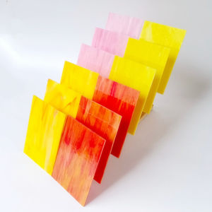 12pcs 4X6in Rainbow color Transparent stained glass sheets diy mosaic tile glassstained glass supplies crafts and art supplies