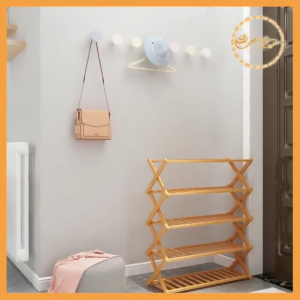 Folding shoe rack E0-level bamboo and wood eco-friendly material foldable storage rack