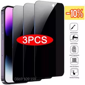 [Combo] Kính cường lực iPhone 11/ XS/ XR/ 12/ 13/ 14/ 15 Plus/ 16 Pro Max Full Cạnh chống nhìn trộm
