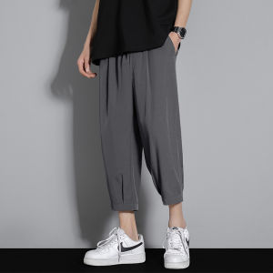 Ice Silk Thin Mens Seven-Foot Pants Summer New Quick Dry Breathable Sport Shorts Loose Casual Eight-Foot Pants