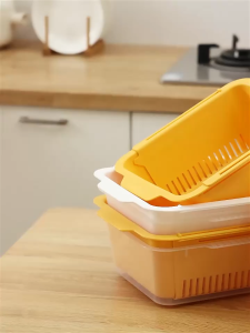 Premium Upgraded Extendable Fruit Vegetable Washing Draining White Basket Colander Double Layer with Base Cover