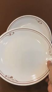 Corelle USA Logo 1970s - Melody Brown Daffodil Flower - 01 Chiếc Đĩa Cạn Hoa Thuỷ Tiên Nâu 26cm