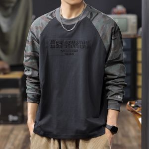 Áo Thun Cotton Dài Tay Phong Cách Mỹ Cổ Điển Dành Cho Nam Mùa Thu 2025 Mới Về Thương Hiệu Thời Trang Thường Ngày Kháng Khuẩn