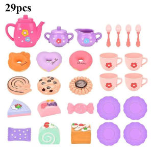 Kids Tea/Pastry Set Toy Simulation Pretend Play Food Playset for Children Montessori Toddler Children Gift Kitchen Girl