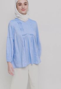 MFMW Kasamse Atasan Blouse Biru: Pilihan Bahan & Desain Nyaman