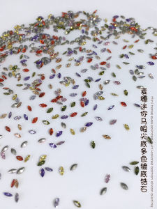 เล็บประดับเพชรเทียม Zirconia ขนาดเล็ก DANA 1.5*3 มม. ชุบด้าน 5A คริสตัลเทียมสำหรับเล็บทาสีสีสันสดใส