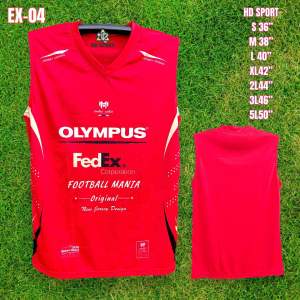 เสื้อแขนกุด EX-04 เสื้อกีฬาแขนกุดคอวีพิมลาย ใส่ได้ชายหญิง พร้อมส่ง