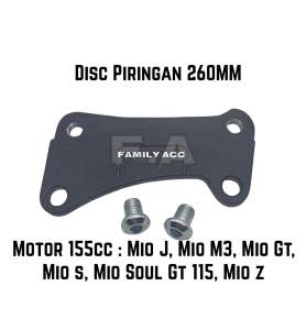 Breket dudukan cakram piringn 260mm yamaha 115cc mio j | mio gt | mio m3 | mio soul gt 115 | xride 115 | mio s | mio z 260mm
