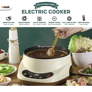 HUG Multifunctional Non-stick Electric Hot pot Cooker Rice cooker Frying Pan Wok HP28