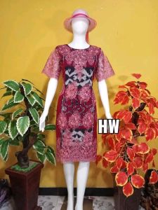 dress tenun Jepara kombinasi brokat