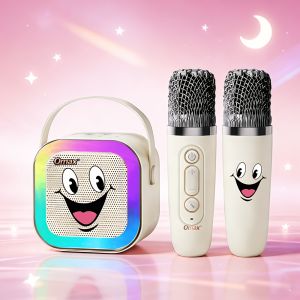 Loa Di Động Omax K12 Với 2 Micro Không Dây Đèn LED Nhiều Màu Sắc Rực Rỡ Dành Cho Tiệc Sinh Nhật Hát Karaoke Hệ Thống KTV Sử Dụng Nguồn USB