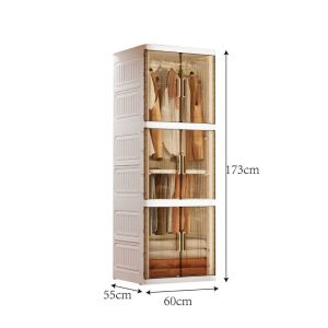 Wall-LEANING Folding Wardrobe Closet Multi-Layer