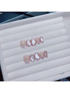 Handmade Wearable Nail Art Stickers Gradient Floral Design Phototherapy Nail Strips Fashionable Manicure Patchess