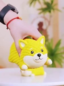 Squeaky Latex Bear Dog Chew Toy Textured Surface Teeth Cleaning Puppy Toy Anti-Anxiety Interactive Pet Squeaky Toy