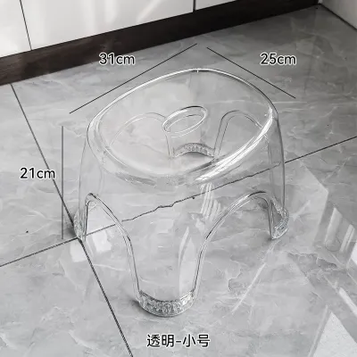 Ghế Tắm Acrylic Chống Trượt Cho Trẻ Em Trong Suốt Tối Giản Nội Thất Phòng Tắm Hiện Đại Ghế Thấp Nhỏ Cho Phòng Khách Gia Đình