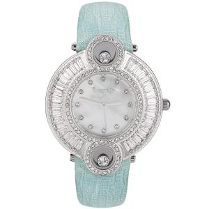 Eternelle(法国永恒) | Eternelle French Luxury Crystal Womens Watch Fashionable Quartz Movement Mineral Glass Round Shape Gold Plated Leather Band