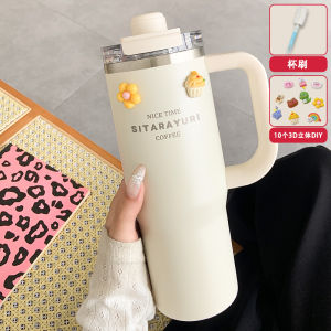 แก้วน้ำสแตนเลสความจุขนาดใหญ่พร้อมสตรีท์ที่ทนทานต่อความร้อนสำหรับผู้ชายและผู้หญิง แก้วน้ำสำหรับรถยนต์ แก้วน้ำเย็น แก้วน้ำร้อน แก้วน้ำร้อน