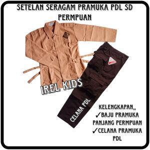 Setelan Seragam Pramuka PDL Baju Panjang Permpuan SD