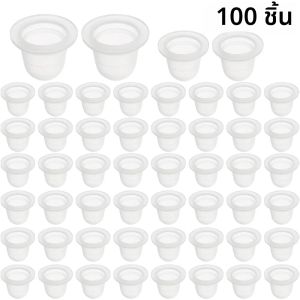ถ้วยใส่หมึกสักซิลิโคน 100 ชิ้น สำหรับเก็บสี ถ้วยหมึกแบบใช้แล้วทิ้ง ขนาด S/L ฝาครอบภาชนะใส่สีสัก อุปกรณ์เสริมสำหรับสัก
