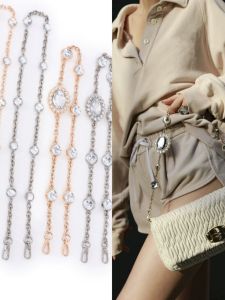 Crystal Diamond Decorated Chain Shoulder Strap Folded Bag Gemstone Underarm Bag Water Diamond Chain Handbag Accessory